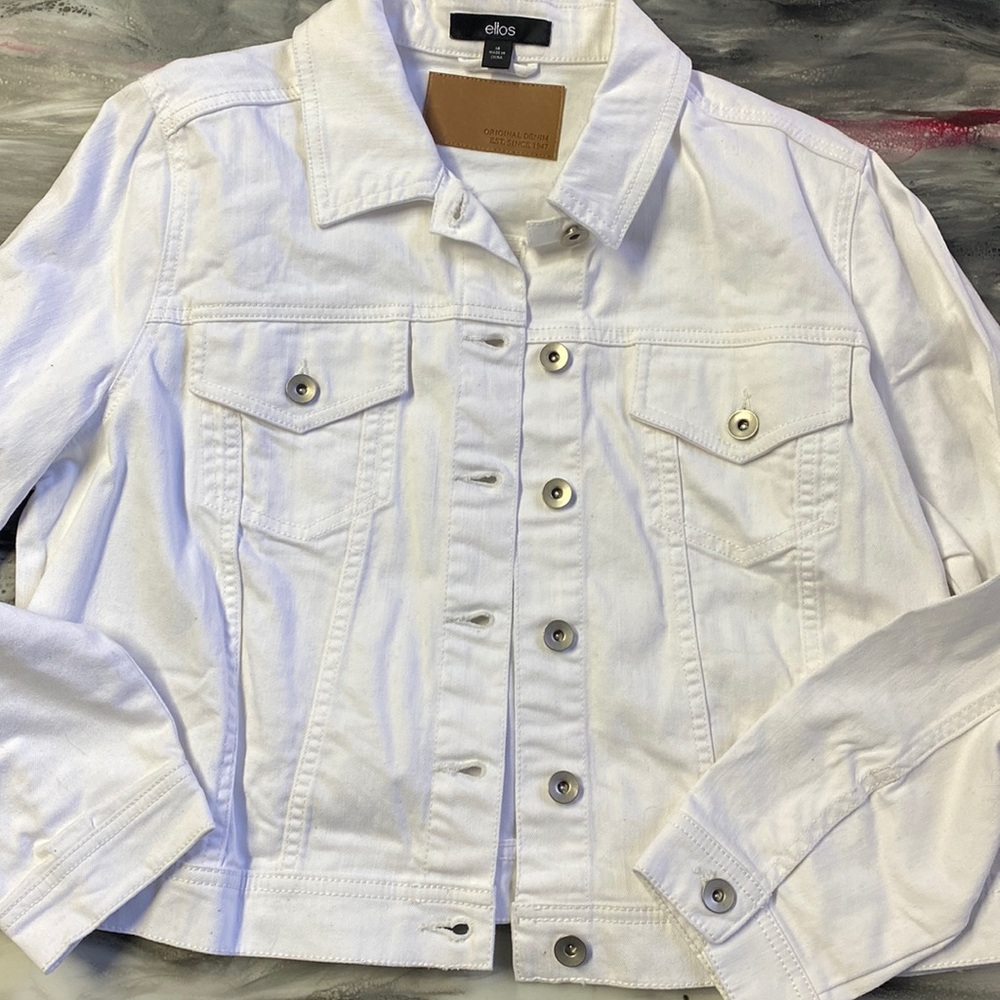 Ellos White Denim jacket size 14